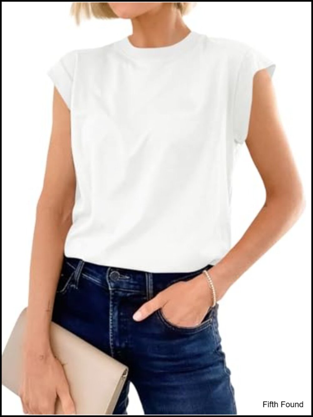 Cap Sleeve Cotton T-Shirt Crew Neck Loose Fit Summer Basic Tee